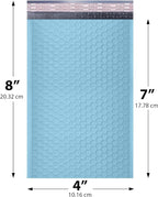 Light Blue Small Bubble Mailers 4x8 Inch #000 | Thick Padded Poly Bubble Mailer Envelopes | 500 Pack Bulk | Trading Card Sports Card Shipping