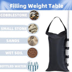 110LBS Heavy Duty Canopy Weights Sand Bags for Pop Up Canopy Tent Legs,Patio Umbrellas, Gazebos,4 Pack Black (Without Sand)
