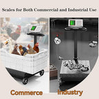 660lb Industrial Platform Scale with Wheels Computing Floor Digital Scale with Accurate LB/KG Price Calculator High Definition Displa Foldable for Weighing Luggage Package Shipping Mailing