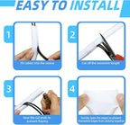 Automotive Wire Loom Tubing, Split Braided Cord Protectors from Pets No Chew, Flexible Cable Sleeve Cable Management for TV/Computer/Electric Wires (White, 1"-25ft)