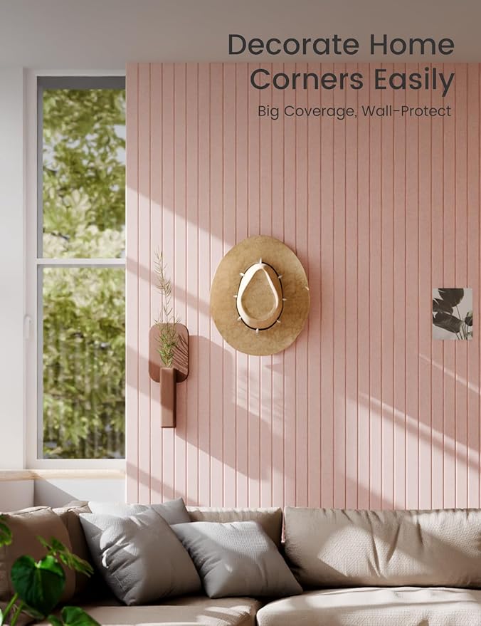 Large Felt Bulletin Board 36" x 24" Cork Board Alternative-6 Pack with 40 Safe Removable Adhesive Tabs, Cork Boards for Walls Cork Board for Home Office Classroom Pin Board (Pink)