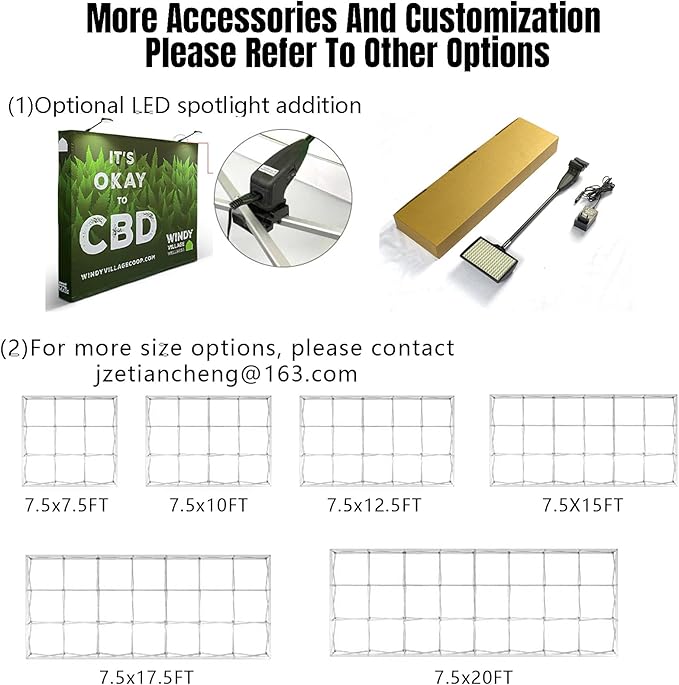 Customize Pop Up Banner with Stand for Tradeshow Backdrop,Tradeshow Dispaly,Step and Repeat Tension Fabric Backdrop for Trade Show Booth and Photography(7.5x12.5FT)