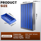 100-Drawer Part Cabinet Bolt and Nut Tool Storage Cabinet,ABS Material Hardware Organizer, Nuts and Bolts Organizer Bolt Bin with Shelfs and Labels, Screw Bolt Bins Organizer for Shop