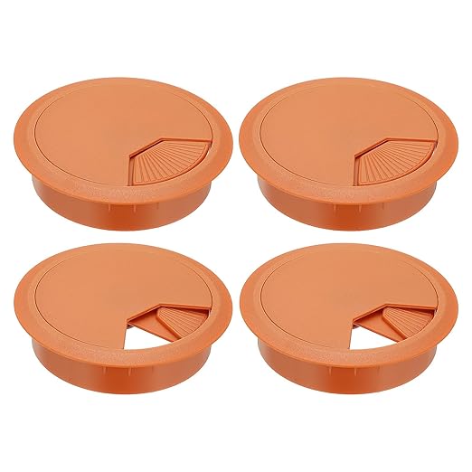 PATIKIL 3 Inch Desk Grommet, 4Pcs Cable Grommet Wire Management Cable Hole Cover Cord Organizer for Office Home Table Countertop, Yellow