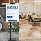 DISPLAYSWORKER Poster Stand for Display,Double Sided Banner Floor Stand with heavy duty Metal Base, Adjustable Pedestal Signage Up to 78 inches for Board & Foam Sign (Double-Pole)