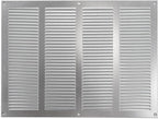 Repa Market Air Vent Cover 16x12 Inch (Outer Dimensions) Galvanized Steel Louvered Grill Cover with Mesh Screen/Wall or Ceiling Vent/HVAC Register for Indoor and Outdoor Ventilation