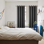 BGment Blackout Curtains for Bedroom - Grommet Thermal Insulated Room Darkening Curtains for Living Room, Set of 2 Panels (52 x 72 Inch, Dark Grey)