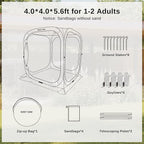 East Oak Screen House Tent Pop-Up, Portable Screen Room Canopy Instant Screen Tent 4 x 4 FT with Carry Bag for Patio, Backyard, Deck & Outdoor Activities, Beige