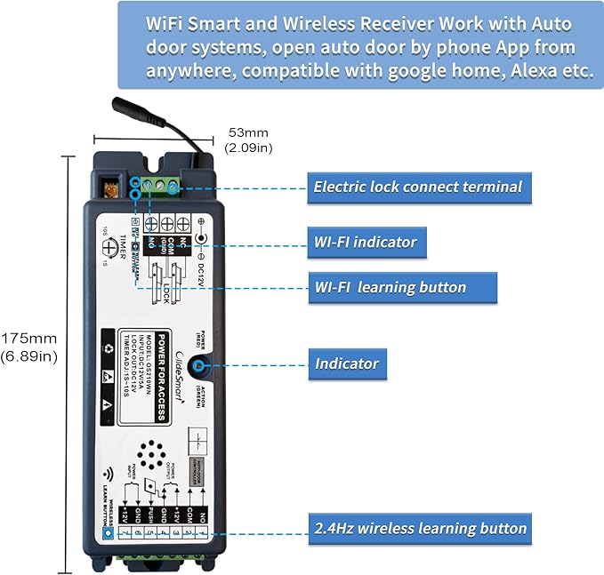 WiFi Access Control 400lb Holding Force Electic Magnetic Door Lock System Kit with Remote and Smartphone app Control, paired with Wireless Metal Touchless Round Switch (Electric Magnetic Lock kit)