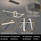 Modern Ceiling Chandelier Light, Anti Flicker Pendant Lamp with Remote Control Dimmable 3 Color Mode & Brightness (Warm Cool Neutral Light) for Kitchen Bar