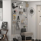 Pegboard,Metal PegBoard Panels,Steel Wall Pegboard,Metal Peg Board Wall Organizer for Office,Crafts Organization, Ornaments Display,Grey