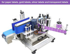 TECHTONGDA Automatic Round Bottle Labeling Machine with Conveyor Bottle Diameter 1.57-3.9inch for Paper Label Gold Label Silver Label Transparent Label