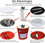 Custom Portable Tradeshow Podium Table Exhibition Counter Stand Booth,Hydraulic lift, Luminescent, Light box(Circular)