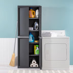 Sterilite 2-Pack 4 Shelf Cabinet, Lockable Utility Storage w/ Adjustable Shelves, Gray - Plastic Shelving Unit for Organizing Garage, Pantry, Basement, Laundry Room or Mudroom