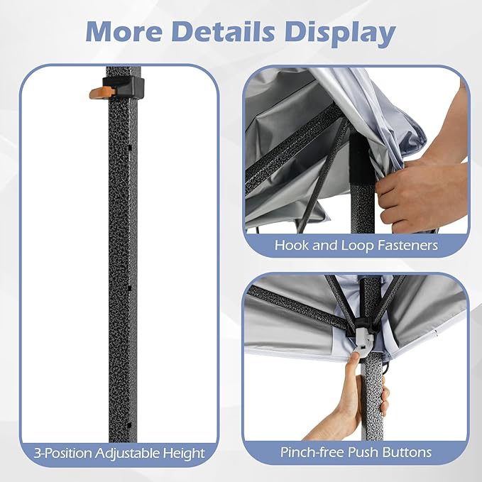 Tangkula 10x10 FT Pop Up Canopy, UPF50+ Portable Outdoor Tent with 8 Stakes, 4 Wind Ropes, Carrying Bag, Foldable Canopy Tent for Beach Party Event Camping