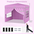 Tangkula 10x10 FT Pop Up Canopy, Outdoor Canopy Tent with 2 Removable Sidewalls & 2 Zippered Doors, Heavy-Duty Carbon Steel Frame, Wheeled Bag, 4 Sandbags, 8 Stakes, 4 Wind Ropes for Party Event