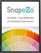SnapeZo Poster Frame 24x32, Black, 1.25 Inch Aluminum Profile, Front-Loading Snap Frame, Wall Mounting, Professional Series