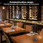 IMAGE Rechargeable Cordless Spotlight, Table Spotlight Accent Lighting for Plants Pictures Artwork Jewelry Showcase Model Display Shelves Cabinet Table Lamp for Home Restaurant Dinner Bar Warm White