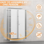 Metal Garage Storage Cabinet,72" Locking Tool Cabinet with Doors and 4 Shelves,Tall Metal Cabinets with Garage Storage Systems for Home Office,School,White