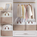 DULLEMELO Extra Large Baskets for Organizing, 22" X 15" X 13" Rectangle Fabric Storage Bins, Foldable Blanket Basket Living Room, Large Kids Toy Storage Organizer Bins, Baby Basket Gift (White&Khaki)