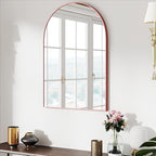 24x36 Arch Mirror Square Wall Mounted Metal Frame Mirrors for Entryway Bedroom Bathroom Living Room 24 36 inch Rosegold