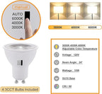 Black 4PCS LED Track Lighting with Advanced Replaceable GU10 Bulbs, Switchable 3CCT and Dimmable Brightness(20%-100%), Versatile Ceiling Spotlight Fixtures for Any Space(No Track Rail)