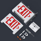 Exit Signs with Emergency Lights Battery Backup, UL Listed Double-Sided Exit Sign with Adjustable Light Pipe, Hardwired Compact Commercial Lighted Exit Sign, 120/277V Top/Side/Wall Mount (1 Pack)