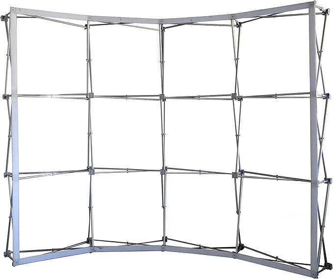 BANNER BUZZ BannerBuzz Fabric Pop Up Curved Display, Graphic with Hardware, 230 GSM, Polyester Fabric, 17 mm Pole Diameter, 1.4 mm Thick Pole, 1440 DPI Dye Sublimation Printing (10' W X 8' H)