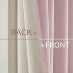 MIULEE Linen Texture Curtains for Bedroom Solid 100% Blackout Thermal Insulated Pink Curtains Grommet Room Darkening Curtains/Draperies for Living Room Nursery 52x84 Inch (2 Panels)