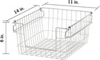 TRINITY 2-Pack Stackable Metal Wire Storage Baskets With Handles, EcoStorage Chrome, 11 Inches