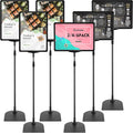 Jutom 2 Pack Adjustable Pedestal Stand Holder 8.5 x 11 Inch Heavy Duty Aluminum Sign Holder Vertical and Horizontal Sign Poster Stands Floor Standing Display for Advertisement Menu Display