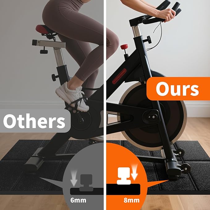 Walking Pad Mat for Carpet Floor, 68"x24", Treamill Mat for Hardwood Floors, High Density, 1/3 Thickness, Folable, Floor Protection for Bike, Elliptical, Treadmill