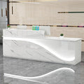 Reception Desk, Checkout Counter, Reception Counter Desk, eception Counter Desk with Adjustable Shelf & Lockable Drawers, for Clothing Store, Company Front Desk, Coffee Shop