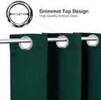 ChrisDowa Grommet Blackout Curtains for Bedroom - Thermal Insulated Room Darkening Curtains for Living Room (1 Panel Set, Forest Green,52W x 84L)