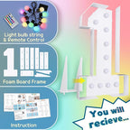imprsv 4FT Colorful Marquee Numbers,18 Colors with Remote, Light Up Numbers 1 for 1st 10th Birthday Decorations Anniversary Party Decor, Pre-Cut Foam Board Kit, Mosaic Sign for Balloon