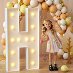imprsv Marquee Light Up Letters, 4FT Mosaic Letters with Light for Baby Shower Graduation Party Decor, Large H for Engagement Wedding Party Decorations (Need to Assemble)