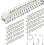 Super Bright 50w 7200lm 5000k V Shape 4ft Led Shop Lights for Workshop 4ft, 4' Linkable 4 Foot Led Shop Lights with Plug in Power Cable On/Off Switch for Garage Basement Warehouse