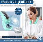 Portable Neck Fan, Neck Fans for Women, 4000 mAh Rechargeable Personal Fan,360° Hands Free Bladeless Fan, 3 Speeds Adjustable, Faster Cooling, Super Quiet, Suitable for Home, Office, Travel