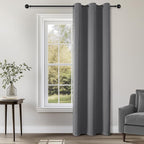 ChrisDowa Blackout Curtains 84 inches Long for Bedroom - Grommet Thermal Insulated Room Darkening Curtains for Living Room (1 Panel, Grey, 42 x 84 Inch)