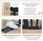Lumizone Extra Tall Cat Gate 55.12" High Pressure Mounted Extra Wide 2025 New (17 Sizes) 1.37" Gap No Drilling Auto-Close One-Handed Operation Tall Pet Gate for Dogs(Black, 55.12" H x 88.58"-92.71" W)