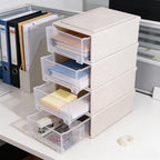 12 Quart Desktop Drawer Storage Unit, Plastic Stackable Storage Drawer, 4 Pack