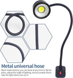 Led Magnetic Work Light 300mm Flexible Gooseneck lamp 500 Lumens 120 Volt for Sewing Machine Lathe Milling Drill Press Industrial Lighting