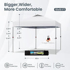 PHI VILLA 10x10 Pop Up Canopy Tent Easy Outdoor Sun Shade for Events Party Tent, 100 Sq. Ft of Shade, White