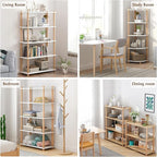 IOTXY 3-Tier Wooden Shelf Bookcase - Modern Open Bookshelf, Free Standing Storage Rack, Multifunctional Display Stand for Home and Office, White, Rectangle