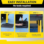 10 ft Crowd Control Stanchion Set, Crowd Control Barrier, Stanchions with Retractable Belts & Water Filled Base, Retractable Stanchions, Queue Management Stanchion (4 Pack) (Yellow)