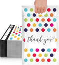 JinRuiKJ Poly Mailers with Handle 10x13 Inch 100 Pcs, Easy to Carry Packaging Bags for Small Business, Thank You Shipping Bags with Self Adhesive Strip, Tearproof and Waterproof - Colorful Polka Dot