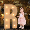 Marquee Light Up Letters, 3FT Large Letters for Party Decorations, Marquee Numbers, Mosaic Balloon Frame, Baby Letters for Baby Shower Birthday Wedding Engagement Party, Pre-Cut Foamboard Letter R