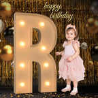 Marquee Light Up Letters, 3FT Large Letters for Party Decorations, Marquee Numbers, Mosaic Balloon Frame, Baby Letters for Baby Shower Birthday Wedding Engagement Party, Pre-Cut Foamboard Letter R