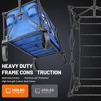 EchoSmile Collapsible Foldable Wagon Cart with 350lbs Weight Capacity, Heavy Duty Folding Utility Sport Wagon with Removeble Wheels for Camping,Grocery,Garden,Beach,Bule