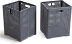 42L Collapsible Plastic Laundry Baskets,Foldable Laundry Hamper,Pack of 2 (Grey)